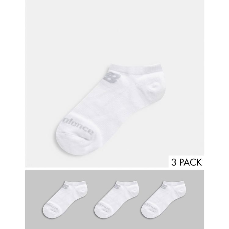 New Balance 3 pack trainer socks in white