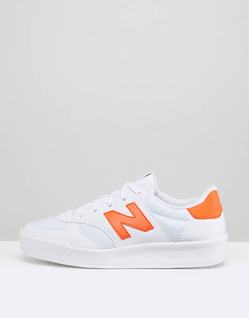 New Balance - 300 Court - Baskets - Blanc et orange fluo | ASOS