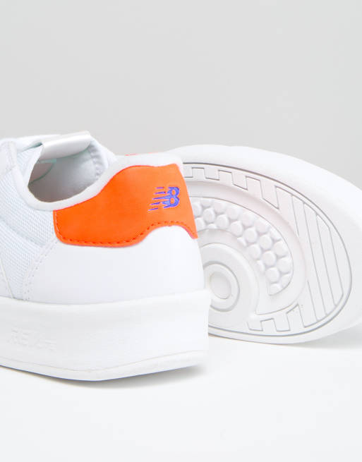 New Balance 300 Court Sneakers In White And Neon Orange