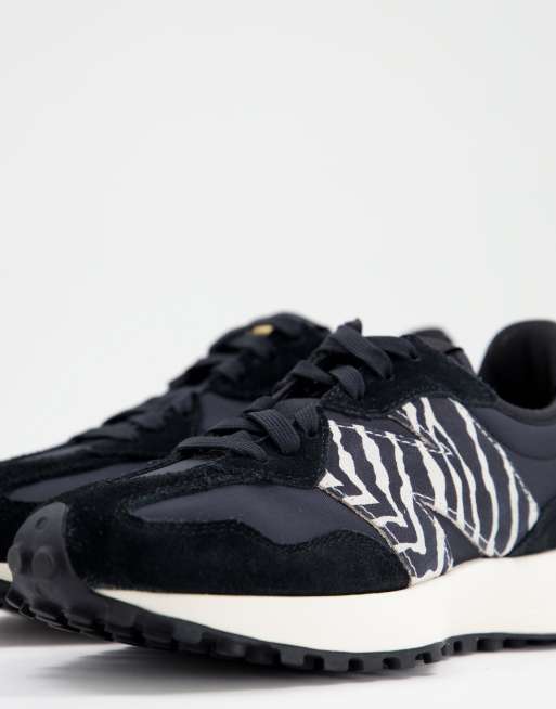 New Balance 327 animal sneakers in black and zebra exclusive to ASOS