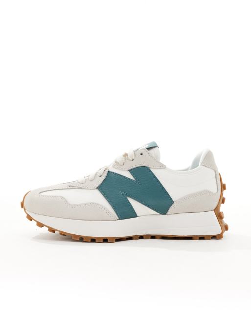 New Balance - 327 - Baskets à semelle en gomme - Blanc et vert conifère, 2 de 5
