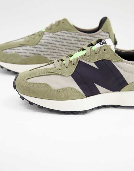 New Balance 327 Baskets Kaki et gris