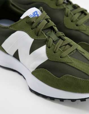 khaki green new balance trainers