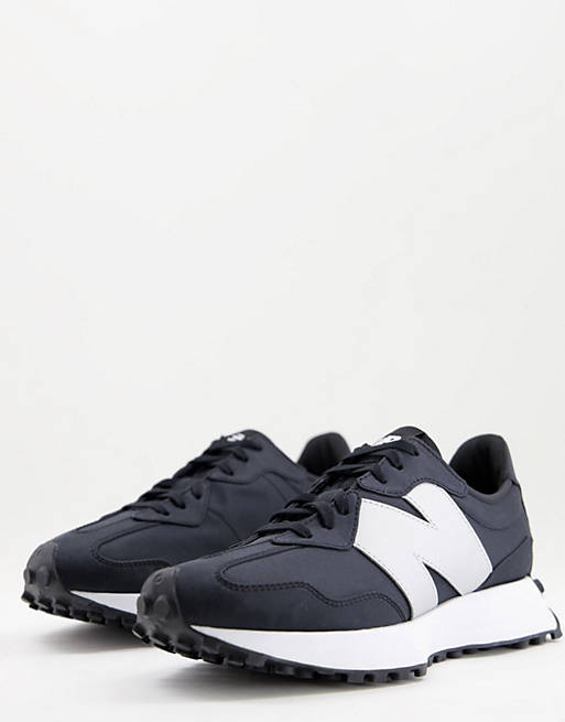 New Balance 327 metallic trainers in black and silver | ASOS