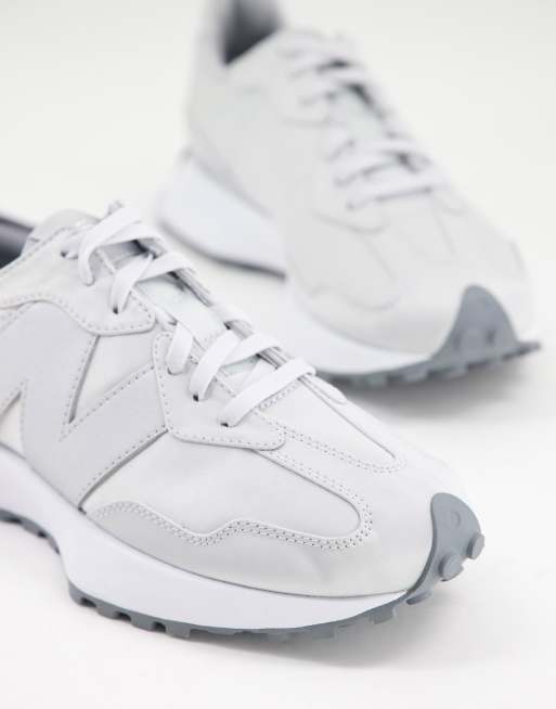 New Balance 327 metallic trainers in silver