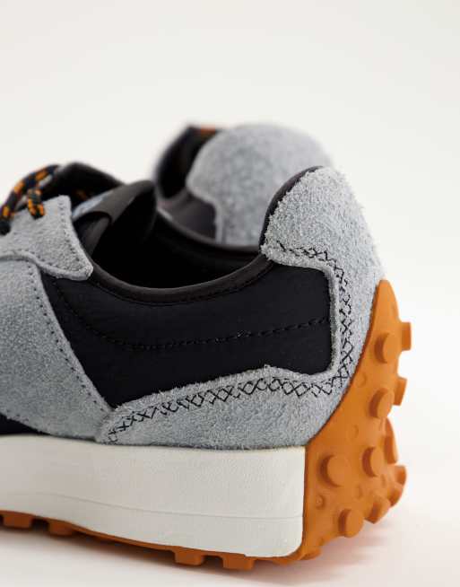 New Balance 327 premium sneakers in black and light blue, 3 of 4