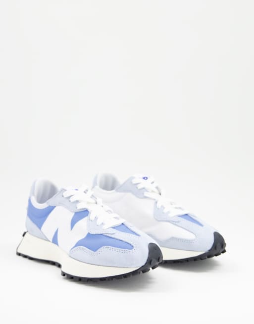 New Balance 327 premium sneakers in blue and white ASOS