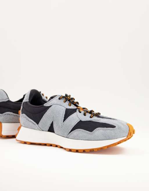 New Balance 327 – Premium – Svart och ljusblå sneakers