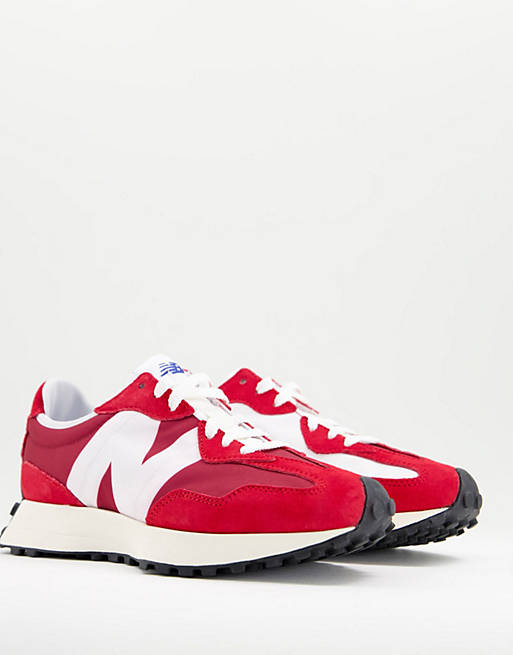 New Balance 327 premium trainers in red and white | ASOS