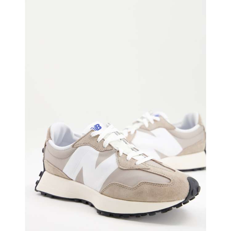 New Balance 327 premium trainers in stone and white | ASOS