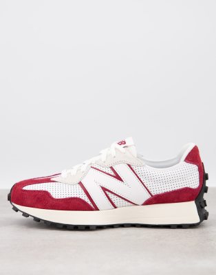 new balance white and red trainers