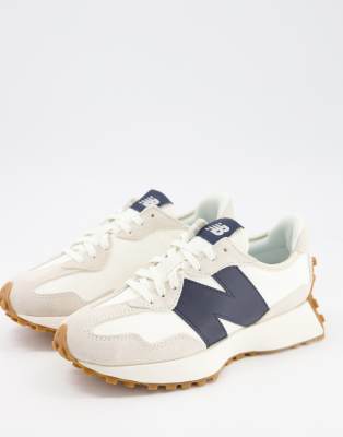 New Balance - 327 - Sneaker in gebrochenem Weiß/Marineblau