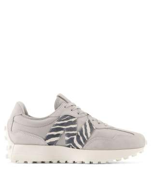 New Balance - 327 - Sneaker in Grau mit Details in Zebra-Print