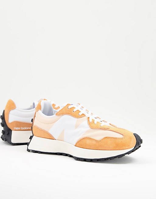 New Balance – 327 – Sneaker in Orange und Weiß