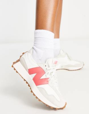 New Balance - 327 - Sneaker in Wollweiß und Rosa