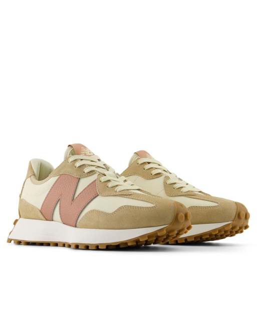 New Balance 327 Sneakers bianche con dettagli marroni e rossi