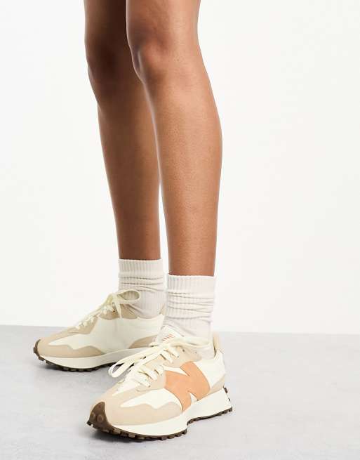 New Balance - 327 - Sneakers color bianco sporco e cuoio, 3 di 4