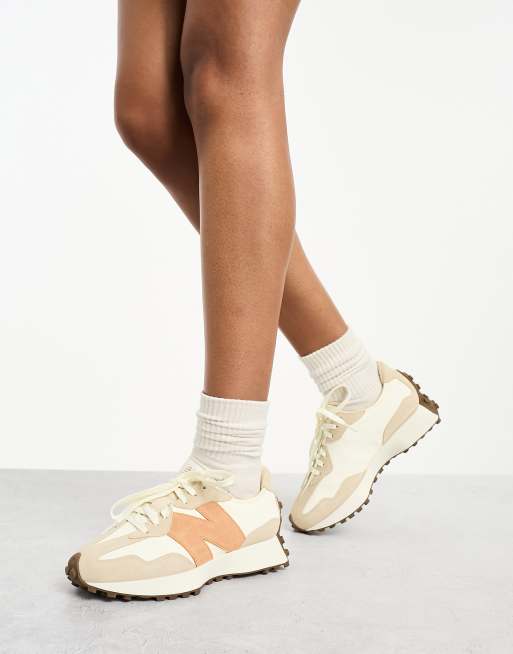 New Balance - 327 - Sneakers color bianco sporco e cuoio, 4 di 4