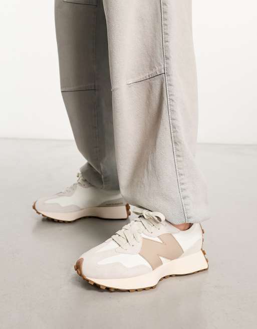 New Balance - 327 - Sneakers i hvid og gyldenbrun, 4 af 4