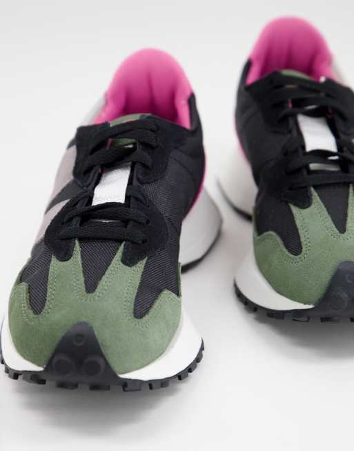 New Balance - 327 - Sneakers i sort, pink og grøn, 2 af 4