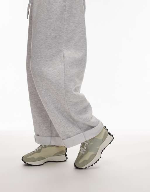 New Balance 327 sneakers in beige with pale green and gray detail