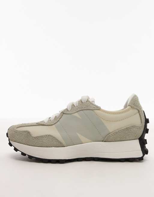New Balance 327 sneakers in beige with pale green and gray detail