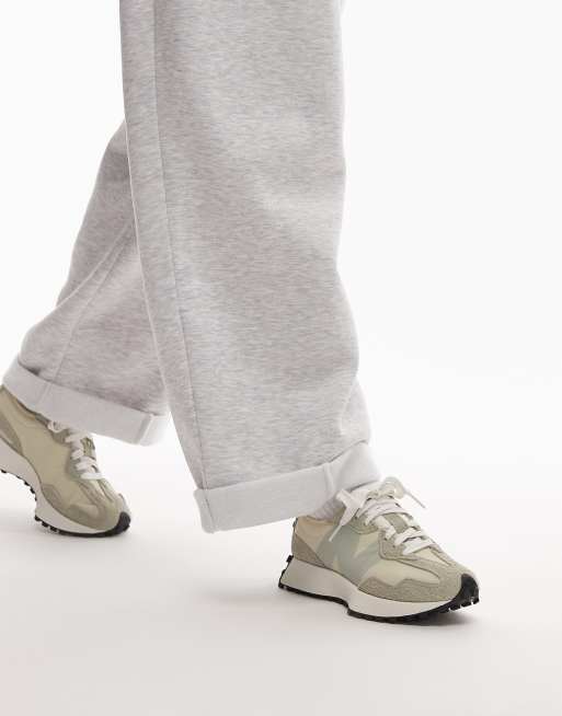 New Balance 327 sneakers in beige with pale green and gray detail
