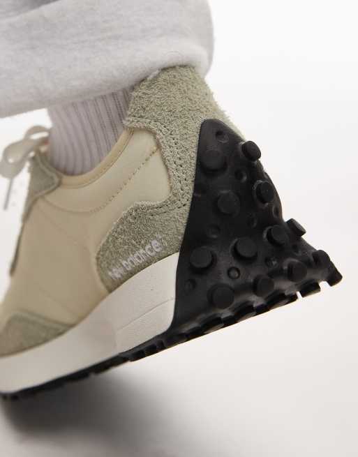 New Balance 327 sneakers in beige with pale green and gray detail