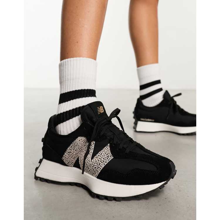 New Balance 327 sneakers in black with leopard detail | ASOS