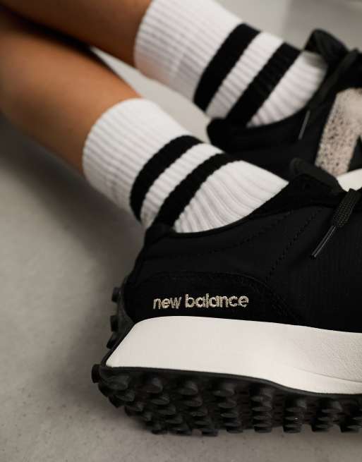 送料・税関込み★NEW BALANCE 327  ブラック×レオパード柄 New Balance 327 sneakers in black with leopard detail | ASOS