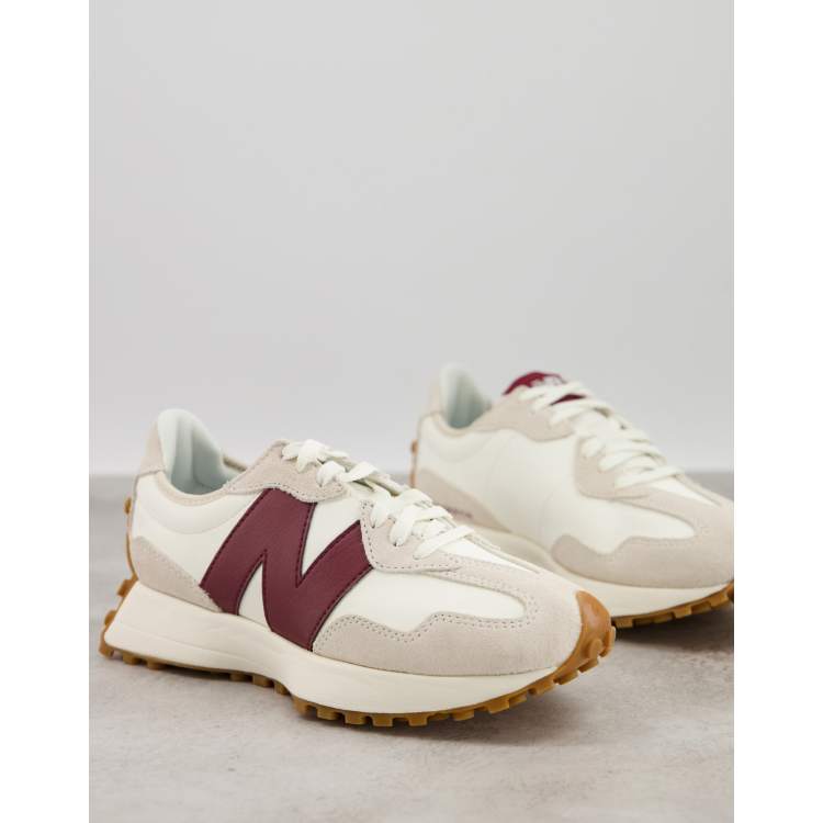 ☆大人気☆New Balance 327 Beige/Burgundy New Balance 327 Moonbeam Classic Burgundy (Women's