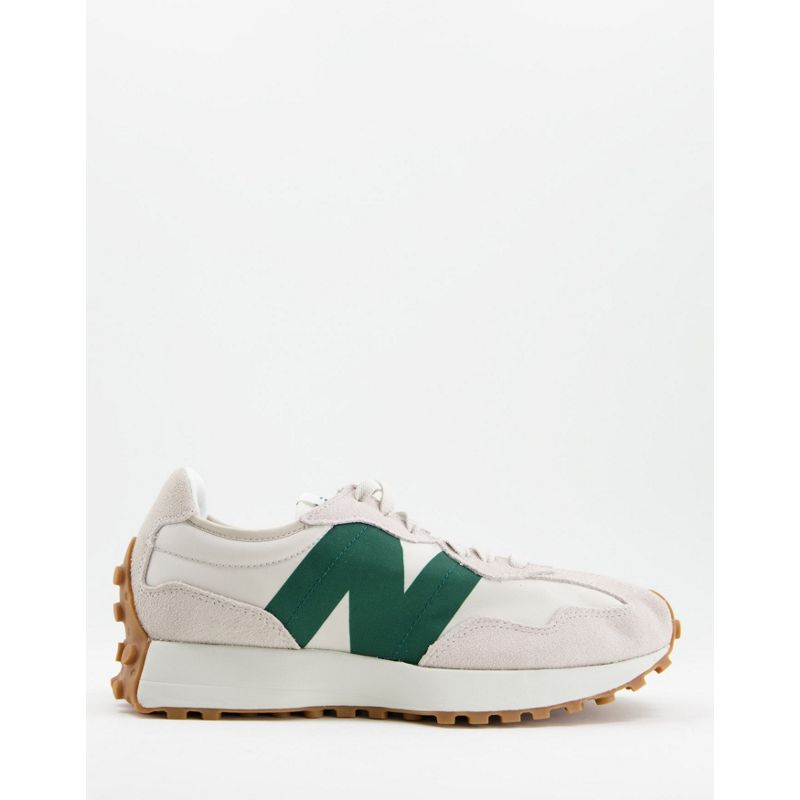 Activewear Donna New Balance - 327 - Sneakers in camoscio bianco sporco e verdi