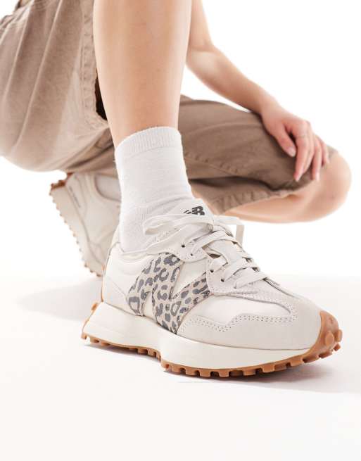 New Balance - 327 - Sneakers in gebroken wit en dieren-luipaardprint , 5 van 5