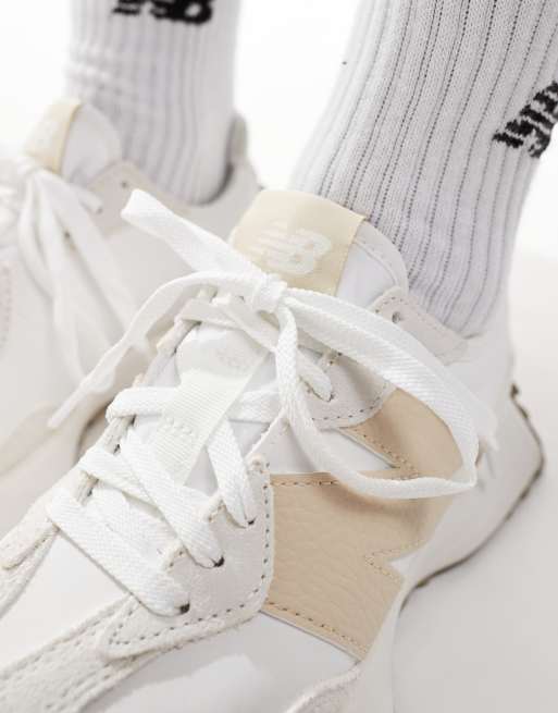 New Balance - 327 - Sneakers in gebroken wit met beige detail, 4 van 5
