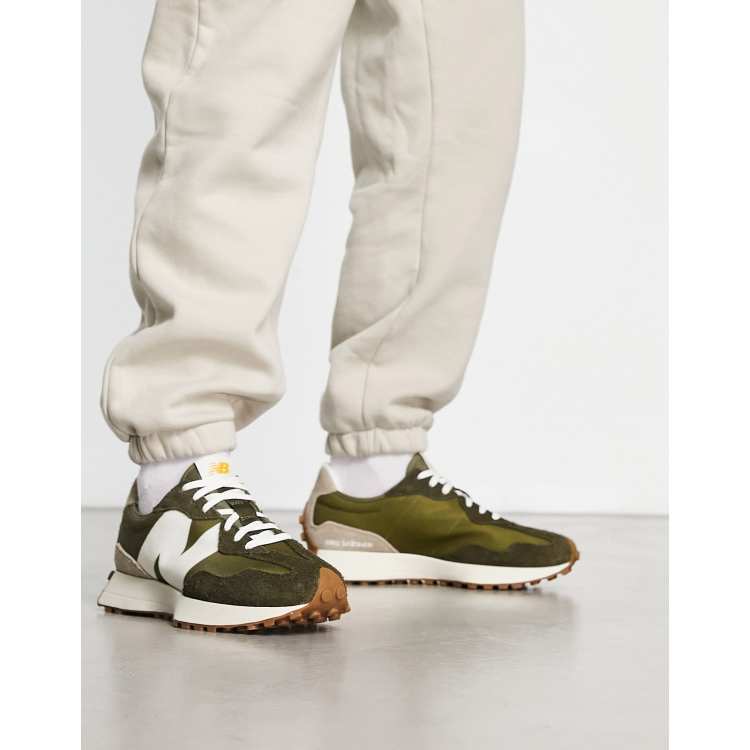 New Balance 327 sneakers in khaki with white detail | ASOS