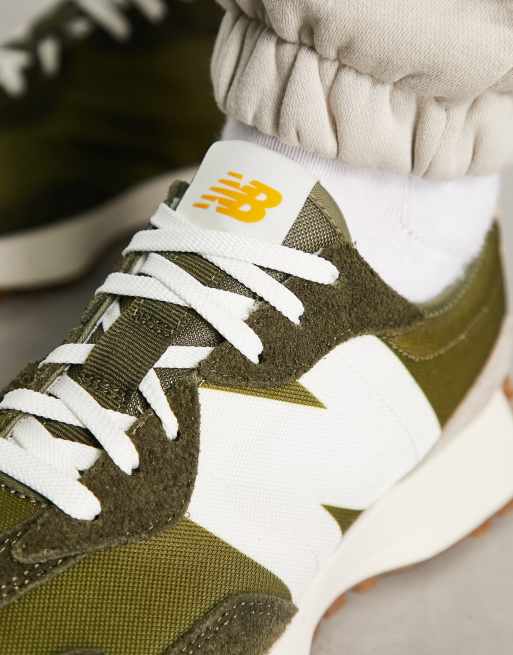 New Balance 327 sneakers in khaki with white detail