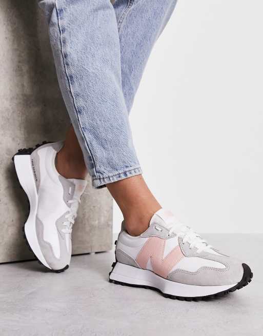 Gray and clearance pink new balance