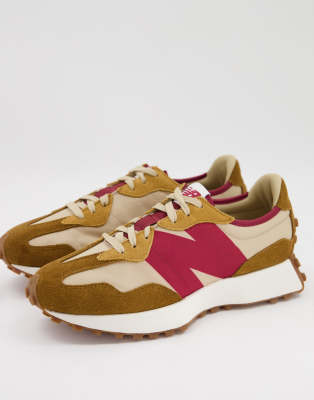 new balance 327 tan and burgundy