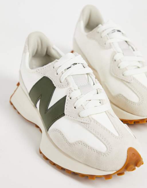 New Balance 327 sneakers in off-white and green | ASOS