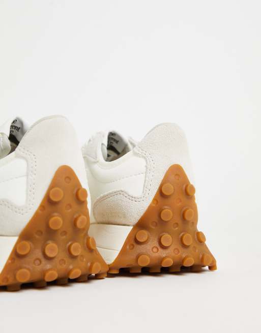 New Balance 327 sneakers in off white and green, 3 of 4