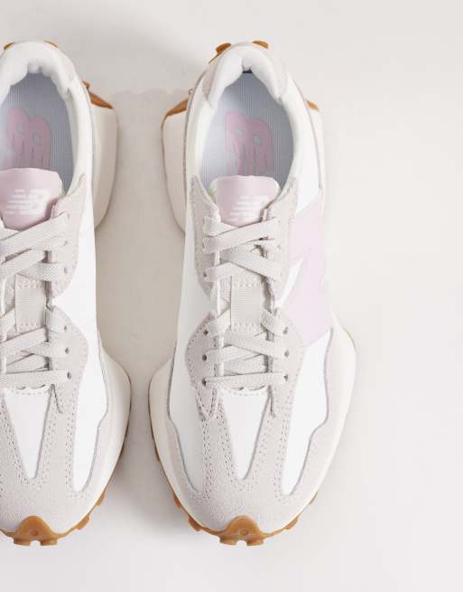 New Balance 327 sneakers in off white and pink, 3 of 5