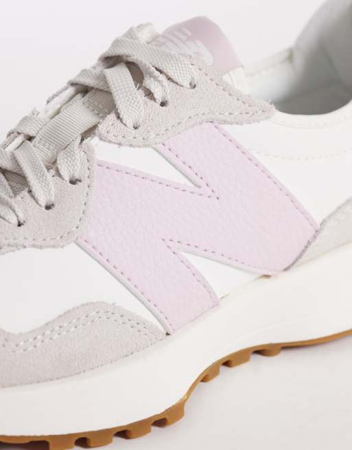New Balance 327 sneakers in off white and pink, 4 of 5