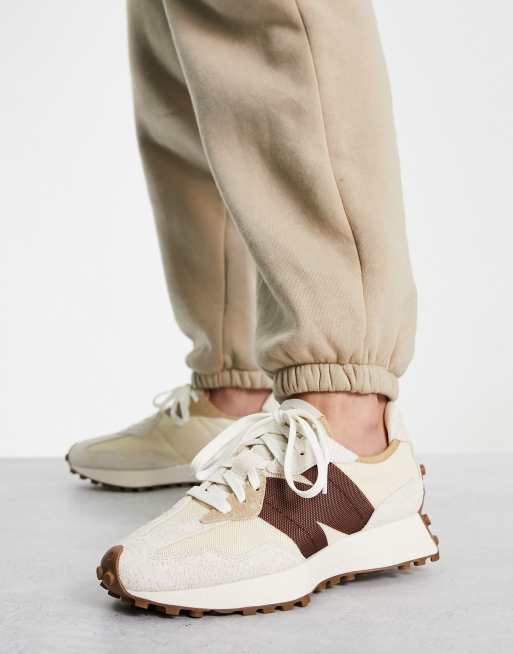 New Balance 327 trainers in off white and brown - exclusive to