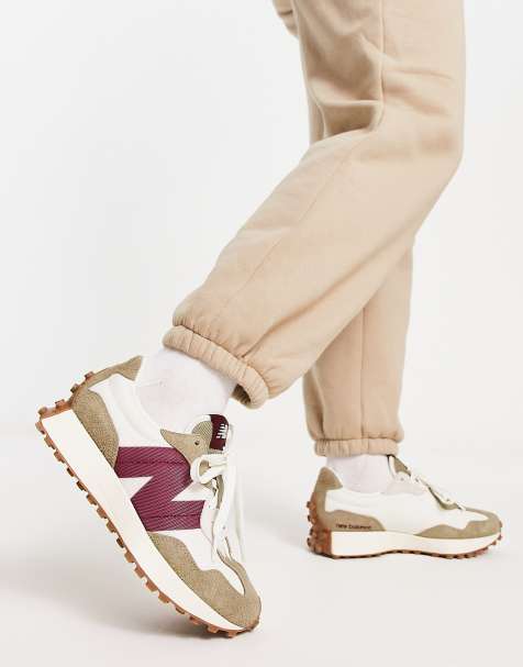 New Balance 327 sneakers in white & tan