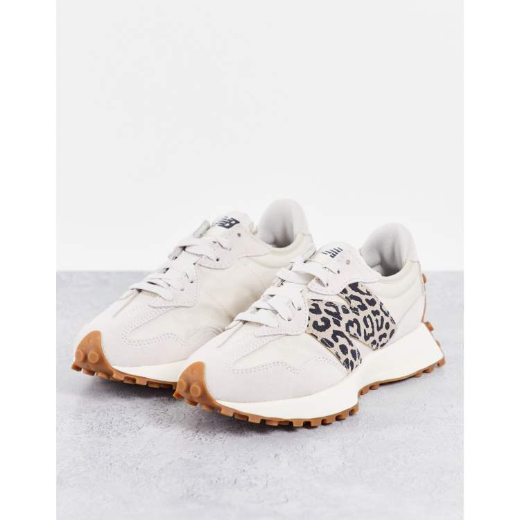 New Balance 327 sneakers in white & tan