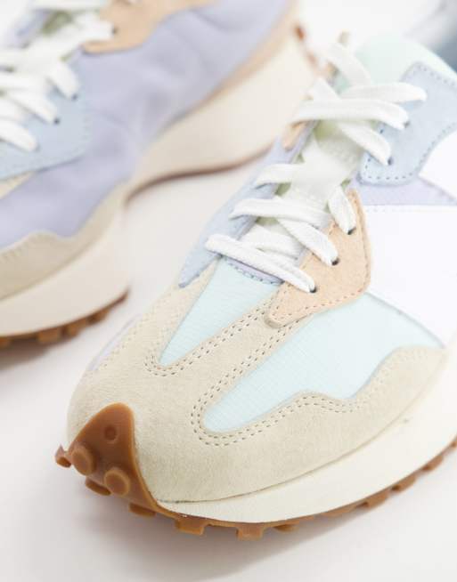 New Balance - 327 - Sneakers in pastelblauw en roze, 2 van 4