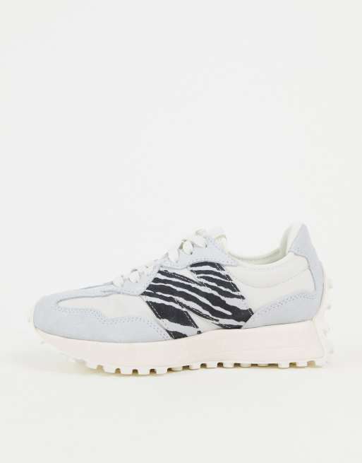 New Balance - 327 - Sneakers in pastelblauw en zebraprint