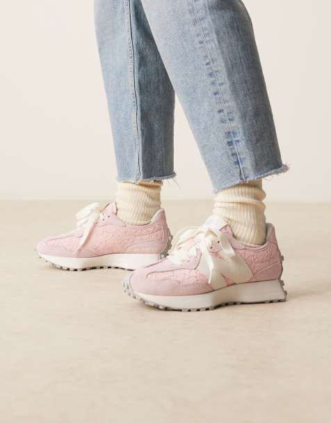 New Balance 327 sneakers in pink lace and white - view 1
