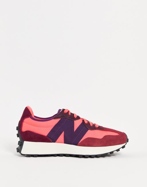 Ondeugd voordeel Biscuit New Balance - 327 - Sneakers in roze en rood | ASOS