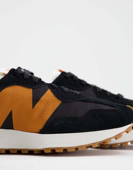 New Balance - 327 - Sneakers in zwart met geel, 4 van 4